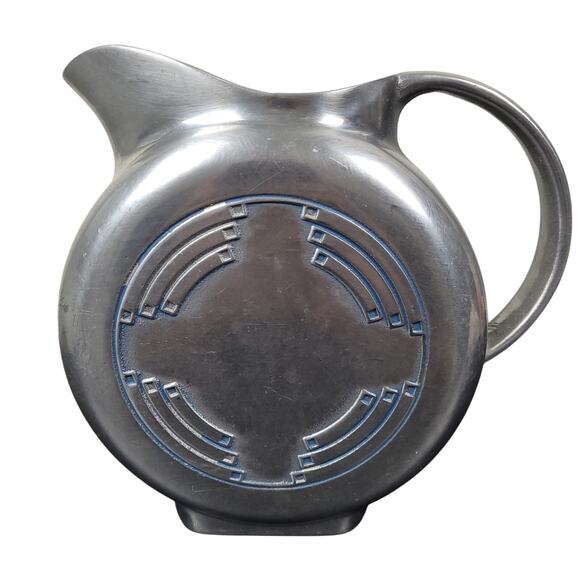 Vintage Wilton Armetale Pewter 2qt Water Pitcher South Western Aztec Navajo - Picture 1 of 7